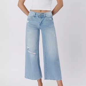 nwt VERVET women’s Olivia wide leg denim jeans 27 distressed